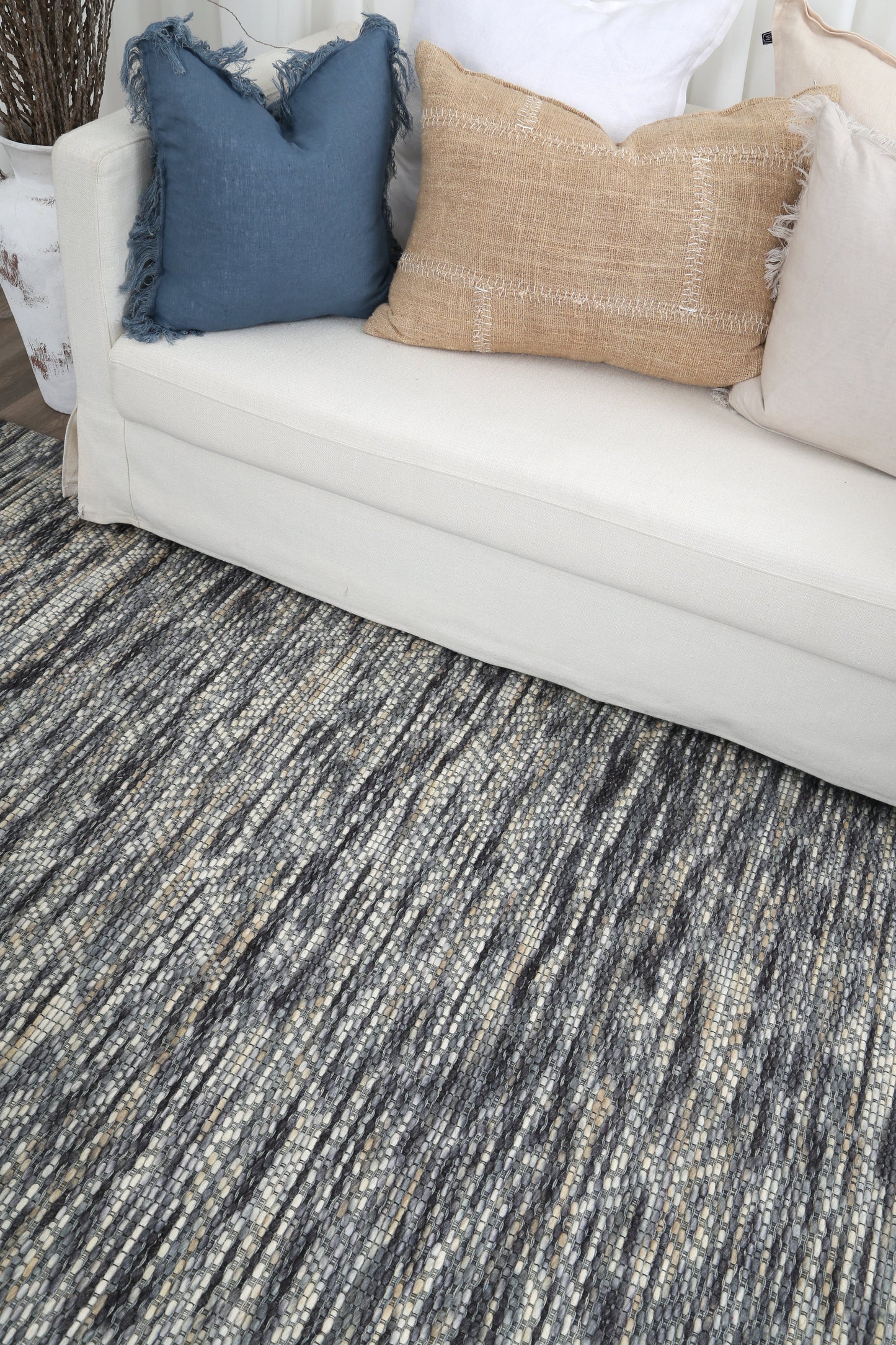 Copacabana | Chevron Wool-Blend Rug - Stone
