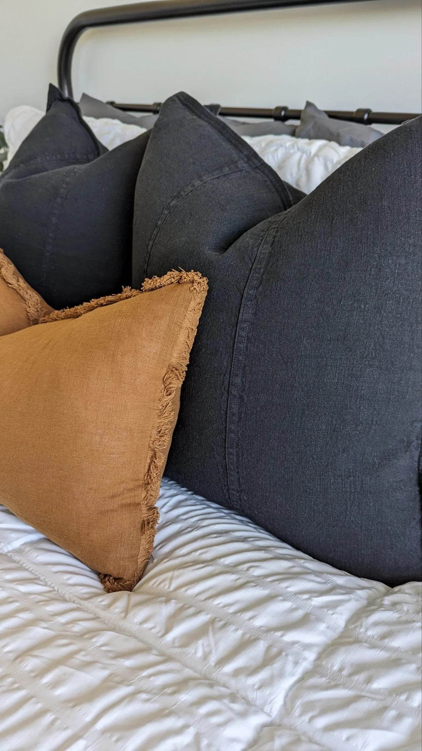 Luca®| Classic Linen Cushion Black - Mirra Interiors