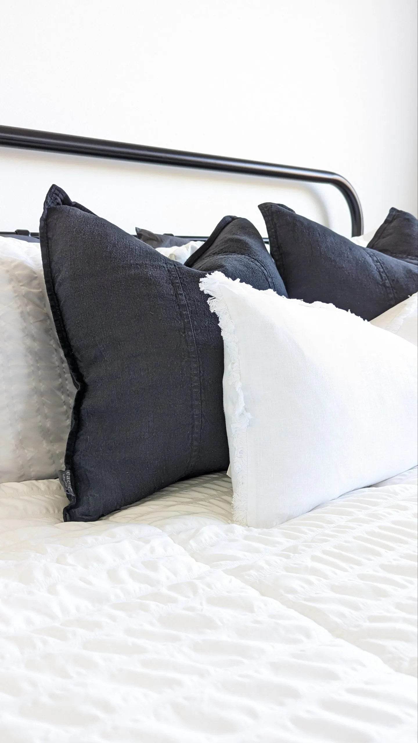 Luca®| Classic Linen Cushion Black - Mirra Interiors