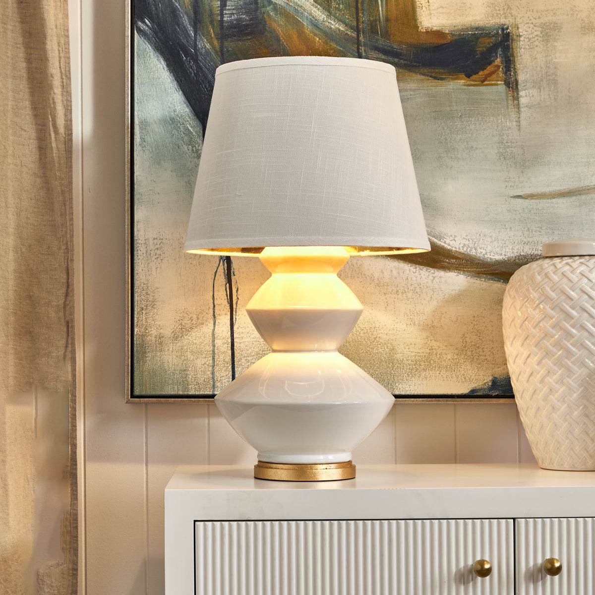 Beaumont | Ceramic Table Lamp White - Mirra Interiors