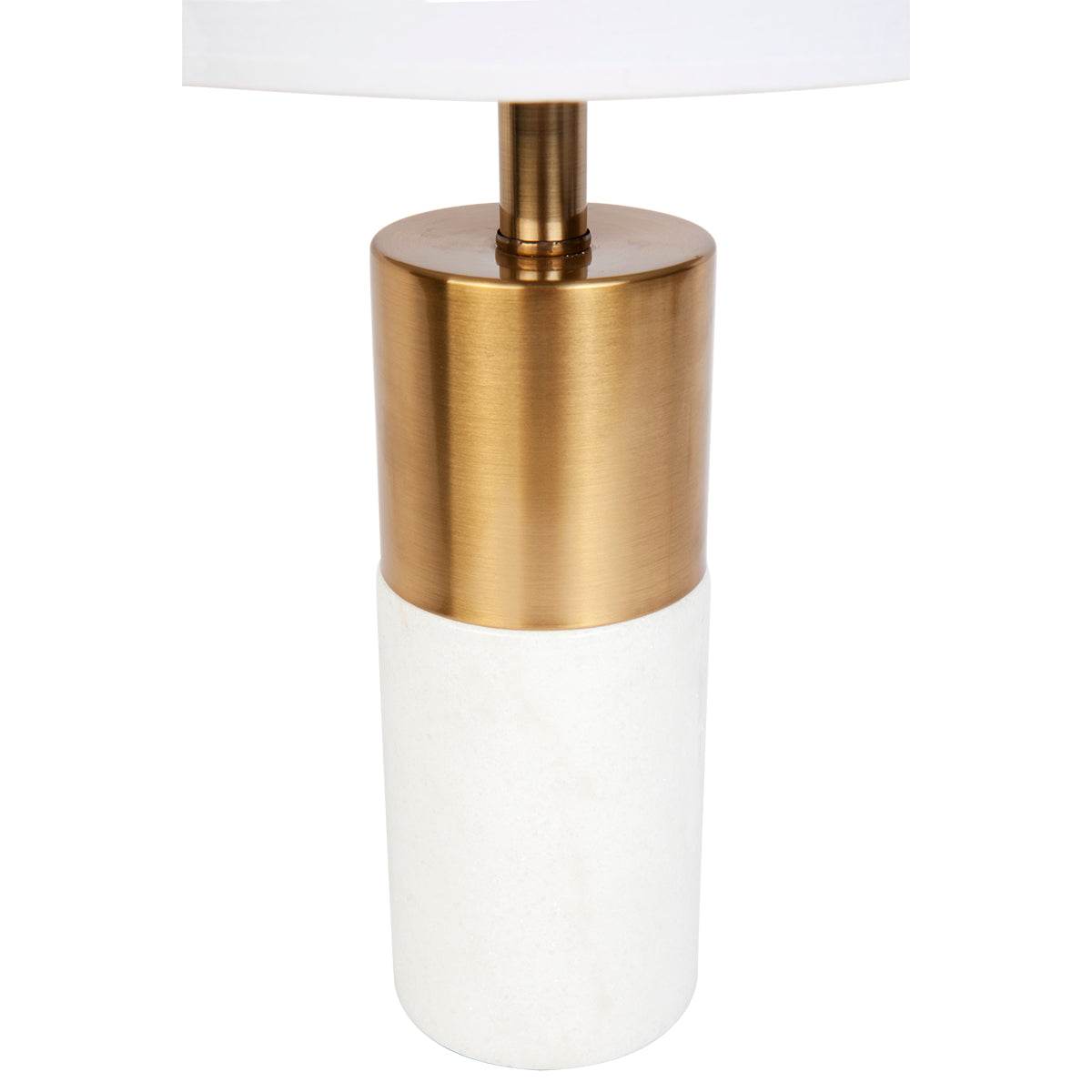 Lune | Marble Table Lamp Brass (White Shade) - Mirra Interiors
