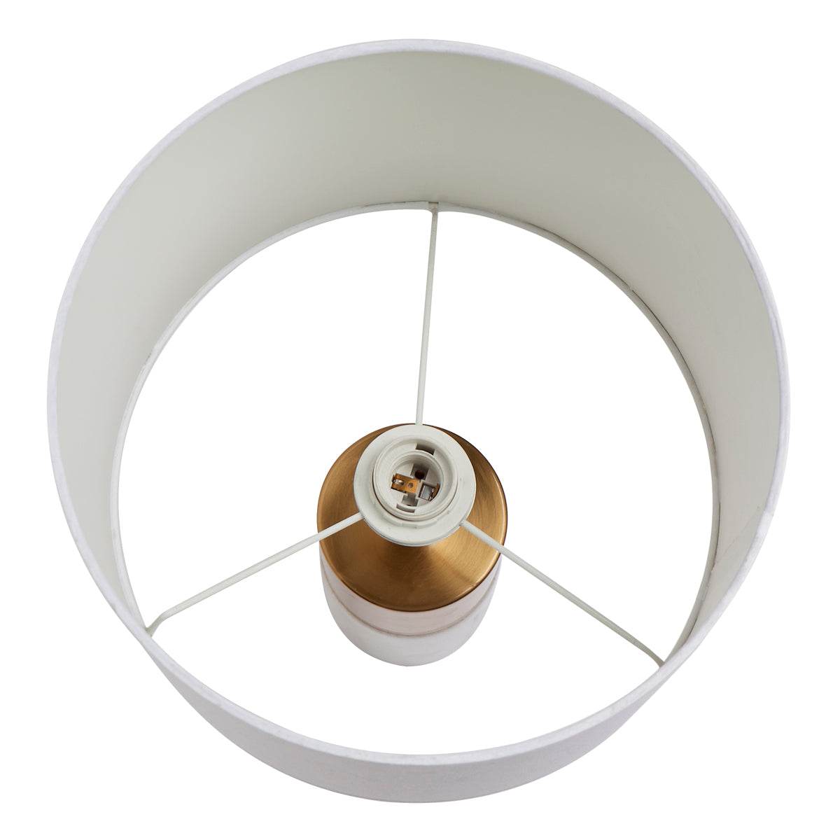 Lune | Marble Table Lamp Brass (White Shade) - Mirra Interiors
