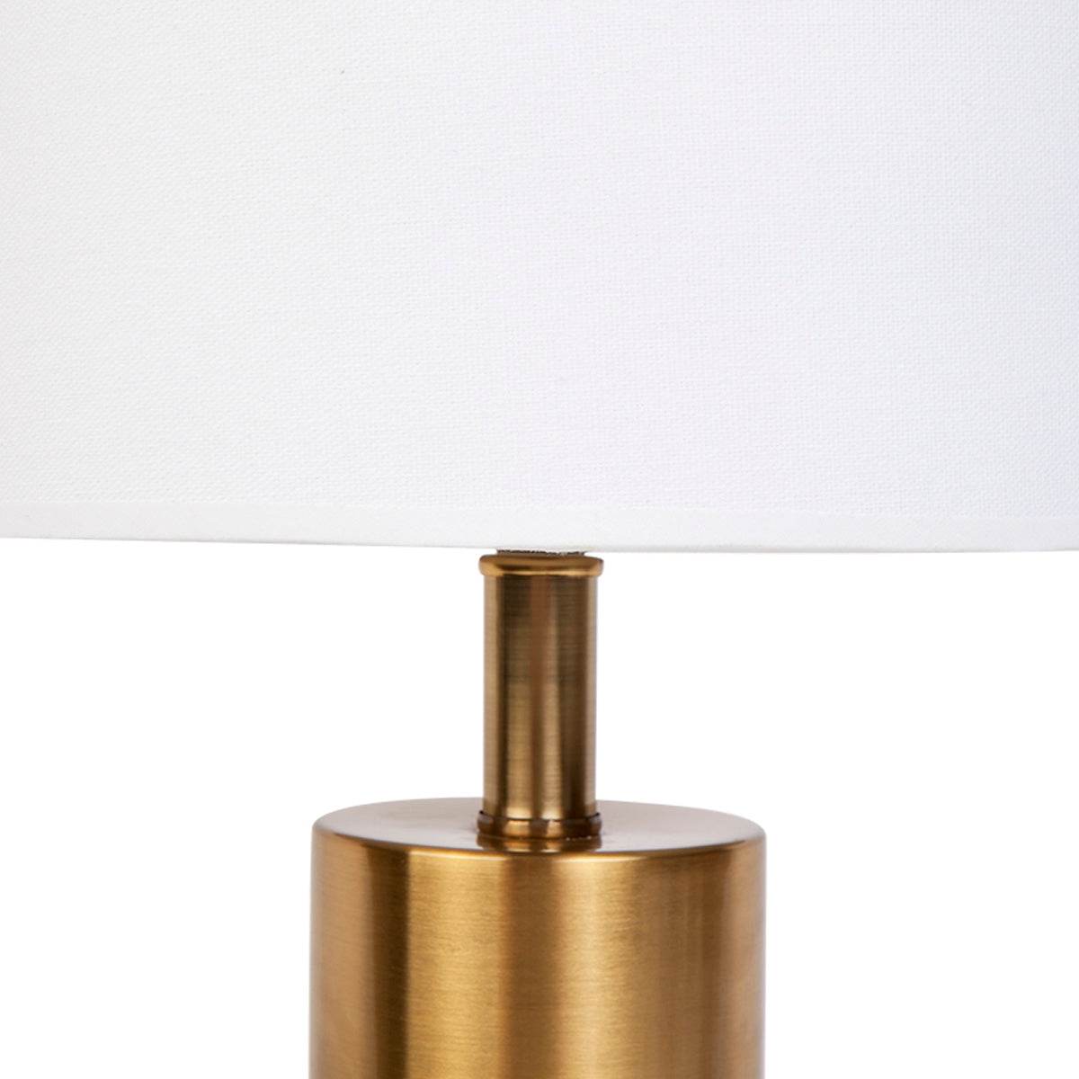 Lune | Marble Table Lamp Brass (White Shade) - Mirra Interiors