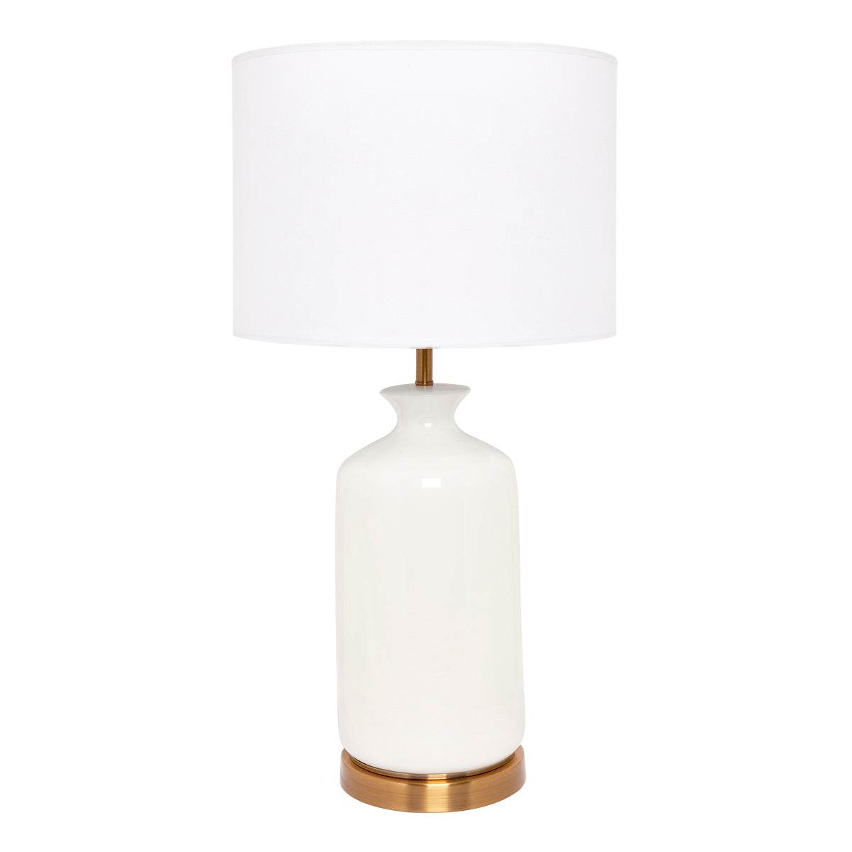 Carmen | Ceramic Table Lamp White & Gold - Mirra Interiors