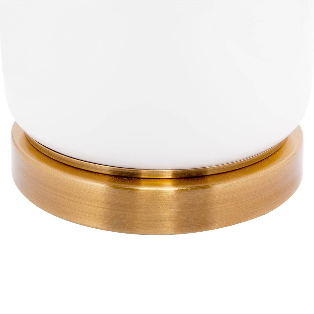 Carmen | Ceramic Table Lamp White & Gold - Mirra Interiors
