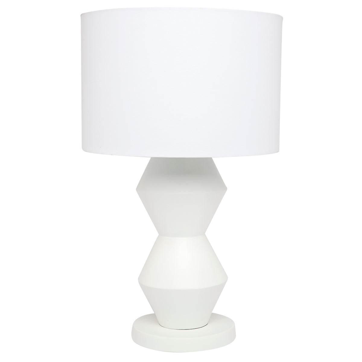Avery | Resin Geometric Table Lamp White - Mirra Interiors