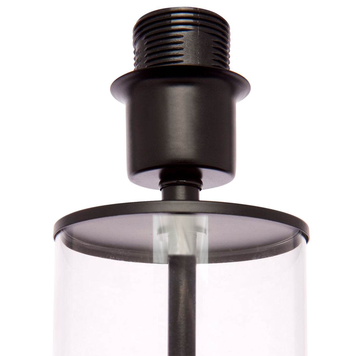 Easton | Glass Table Lamp Bronzed Black (White Shade) - Mirra Interiors