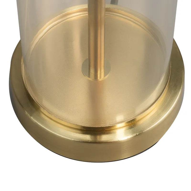 Easton | Glass Table Lamp - Brass (White Shade) - Mirra Interiors