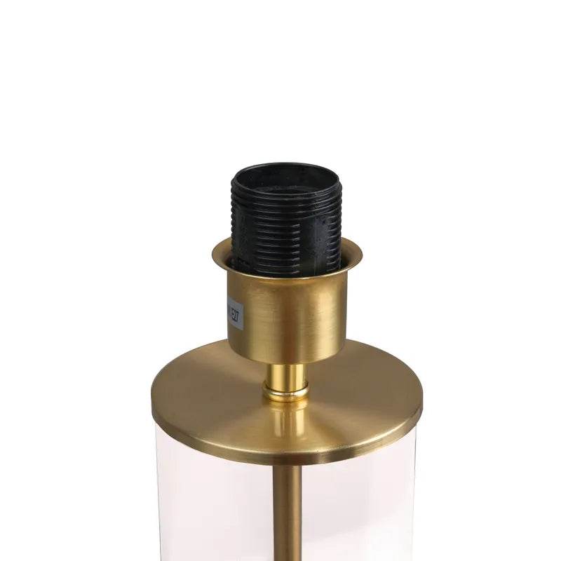 Easton | Glass Table Lamp - Brass (White Shade) - Mirra Interiors