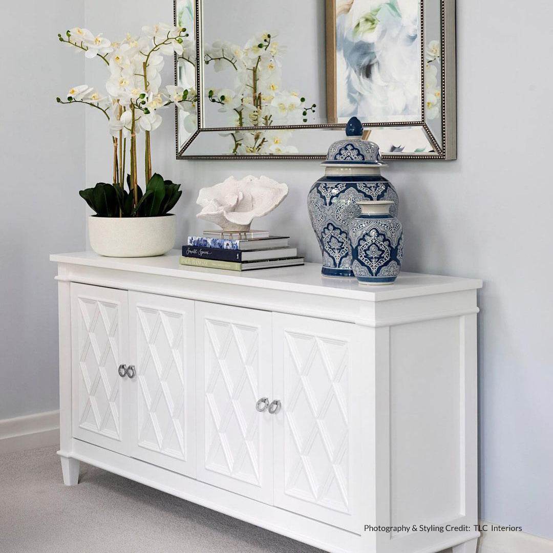 Hamden | 4 Door Hamptons Buffet White - Mirra Interiors