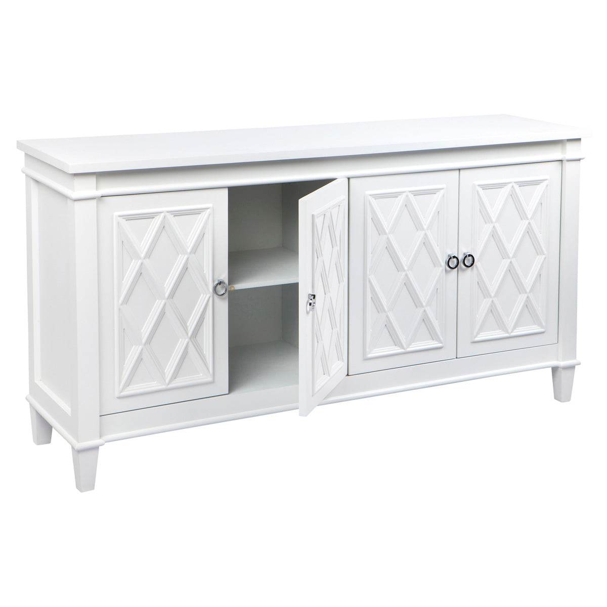 Hamden | 4 Door Hamptons Buffet White - Mirra Interiors