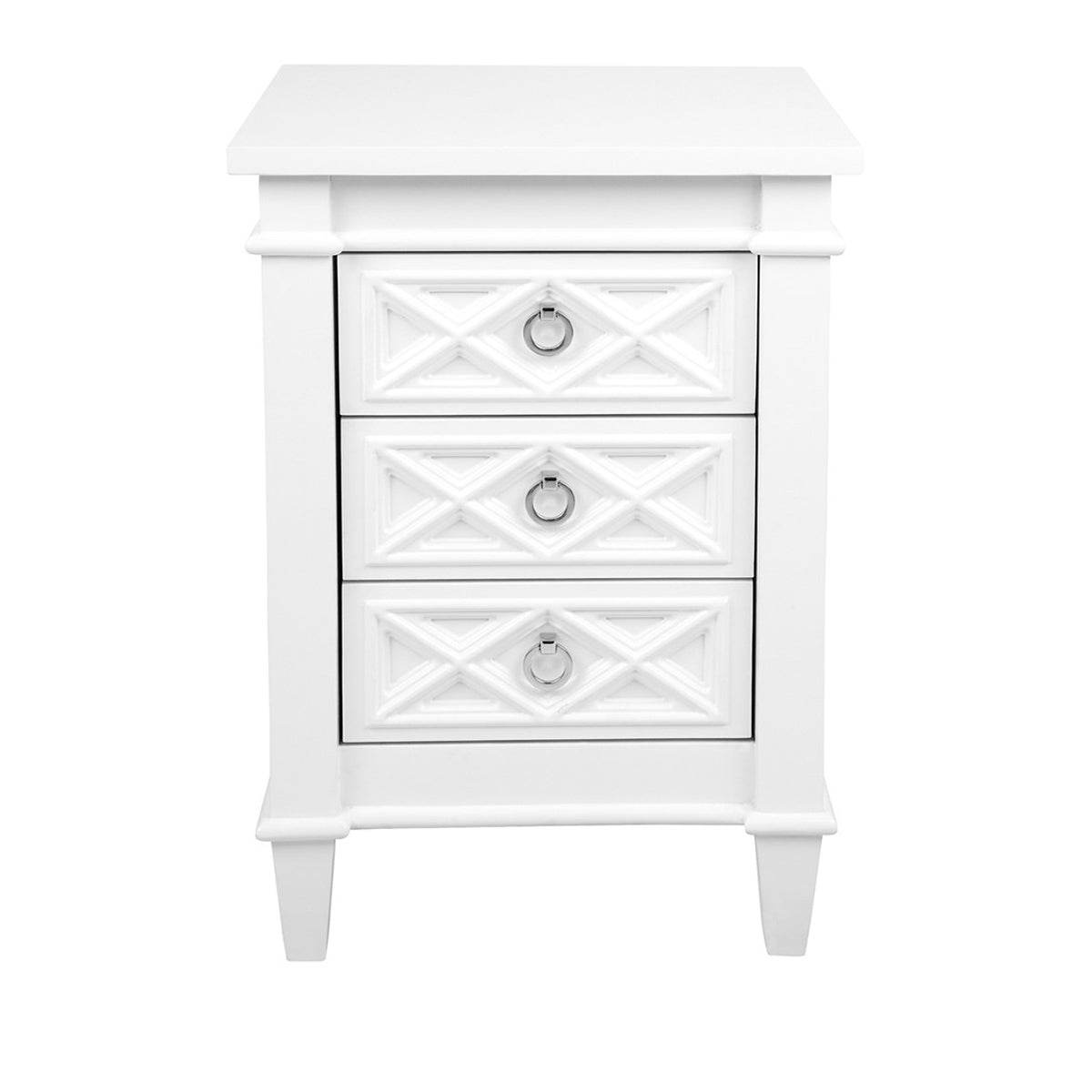 Hamden | Hamptons Bedside Table White (Small) - Mirra Interiors