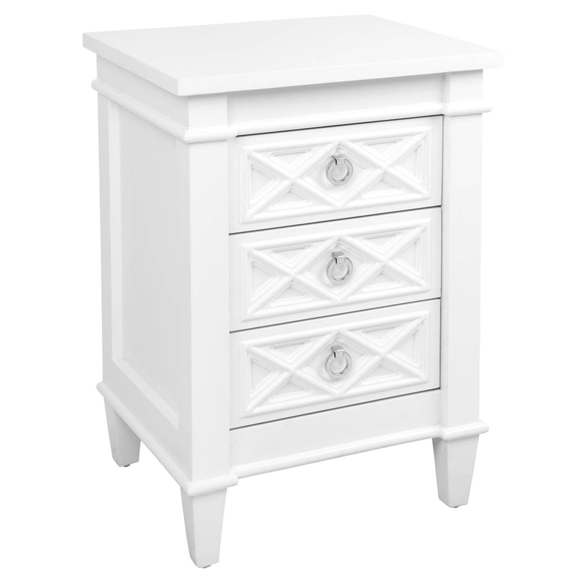 Hamden | Hamptons Bedside Table White (Small) - Mirra Interiors