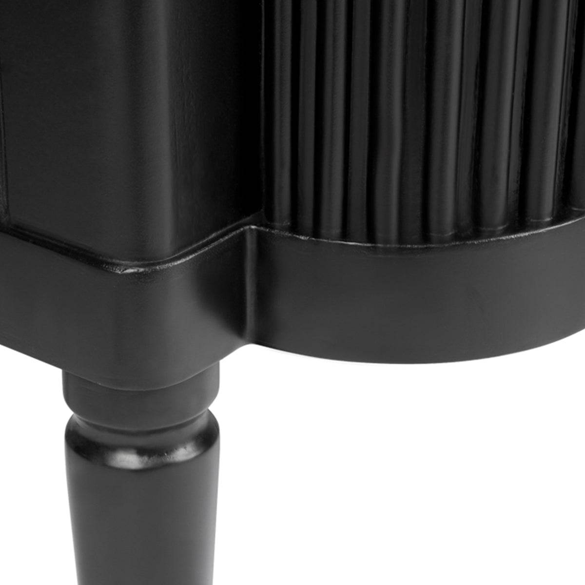 Arena | Ribbed Bedside Table Black - Mirra Interiors