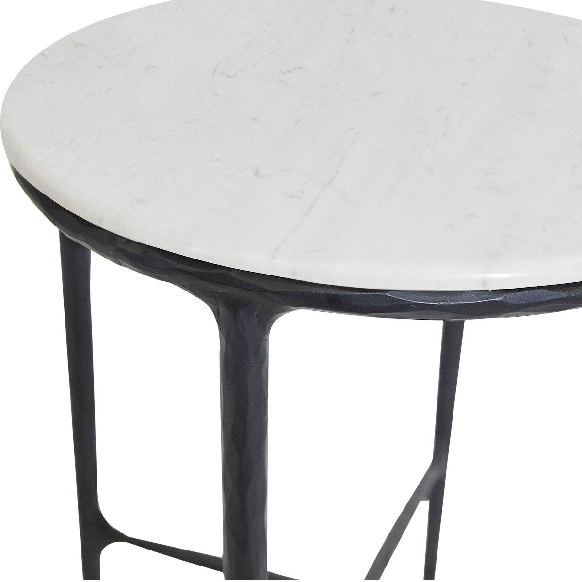 Henderson | Round Marble Top Side Table Black - Mirra Interiors