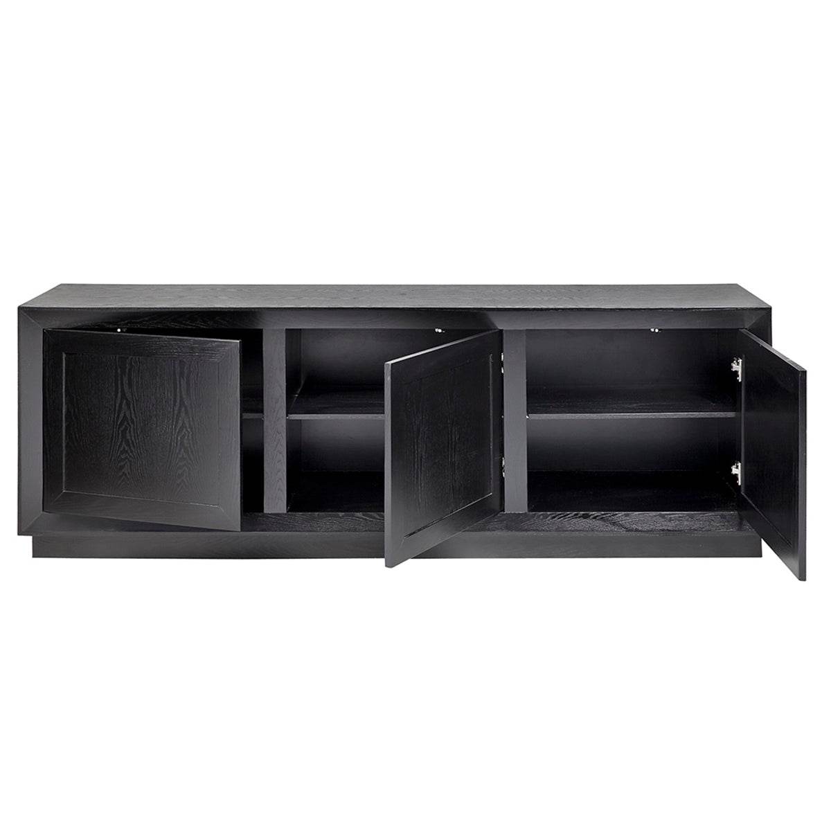 Baltimore | Oak 3 Door Buffet Black - Mirra Interiors