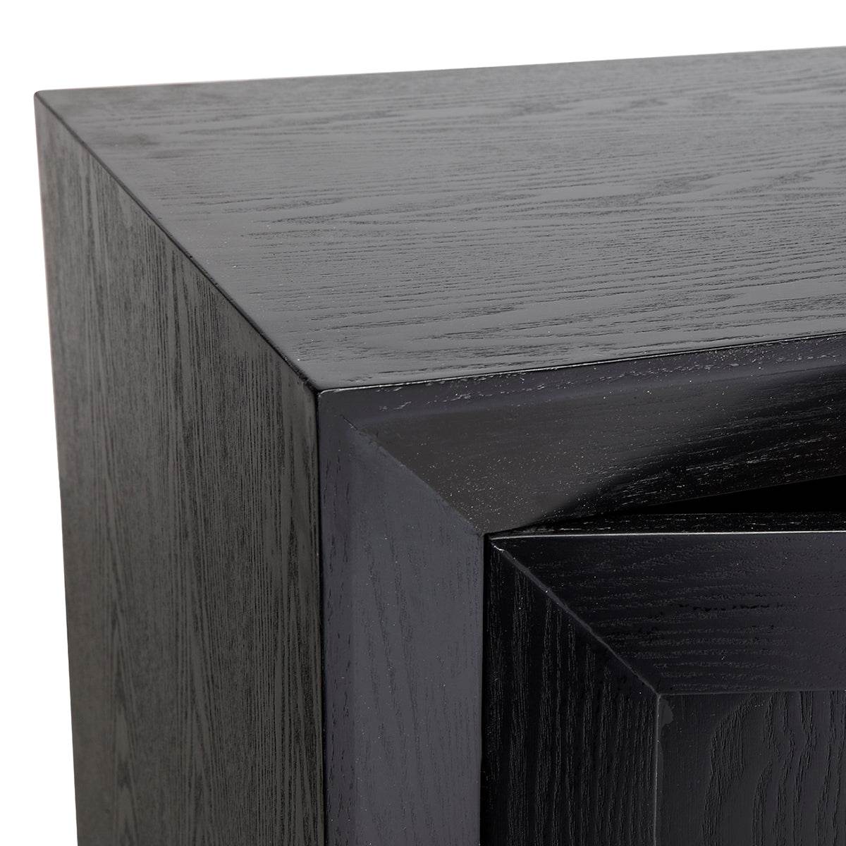 Baltimore | Oak 3 Door Buffet Black - Mirra Interiors
