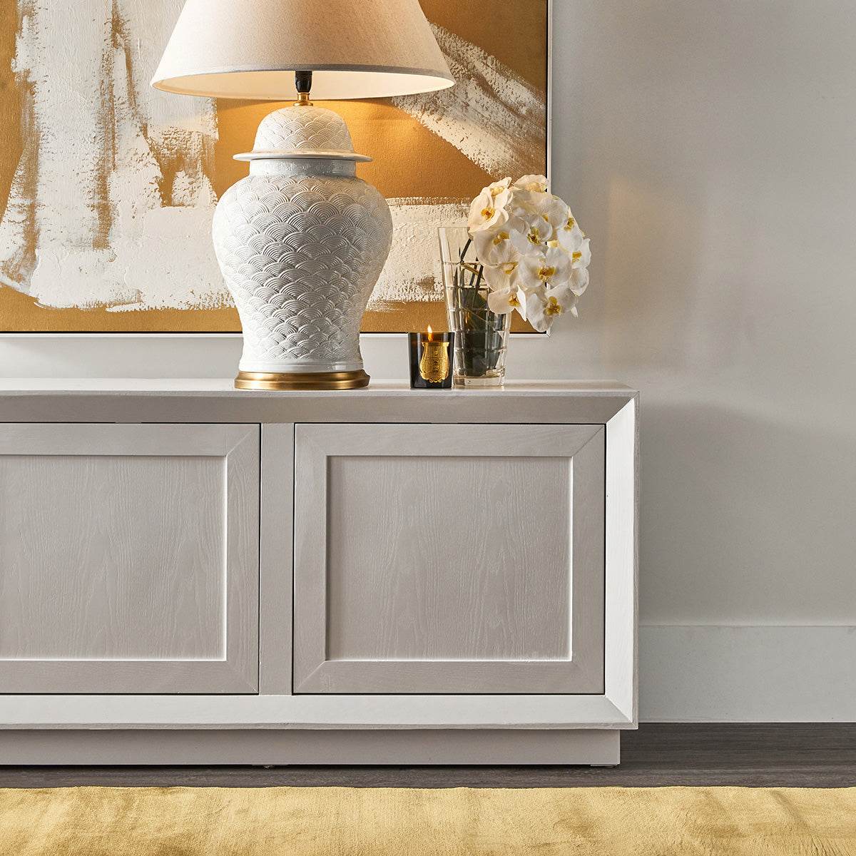 Baltimore | Oak 3 Door Buffet White - Mirra Interiors