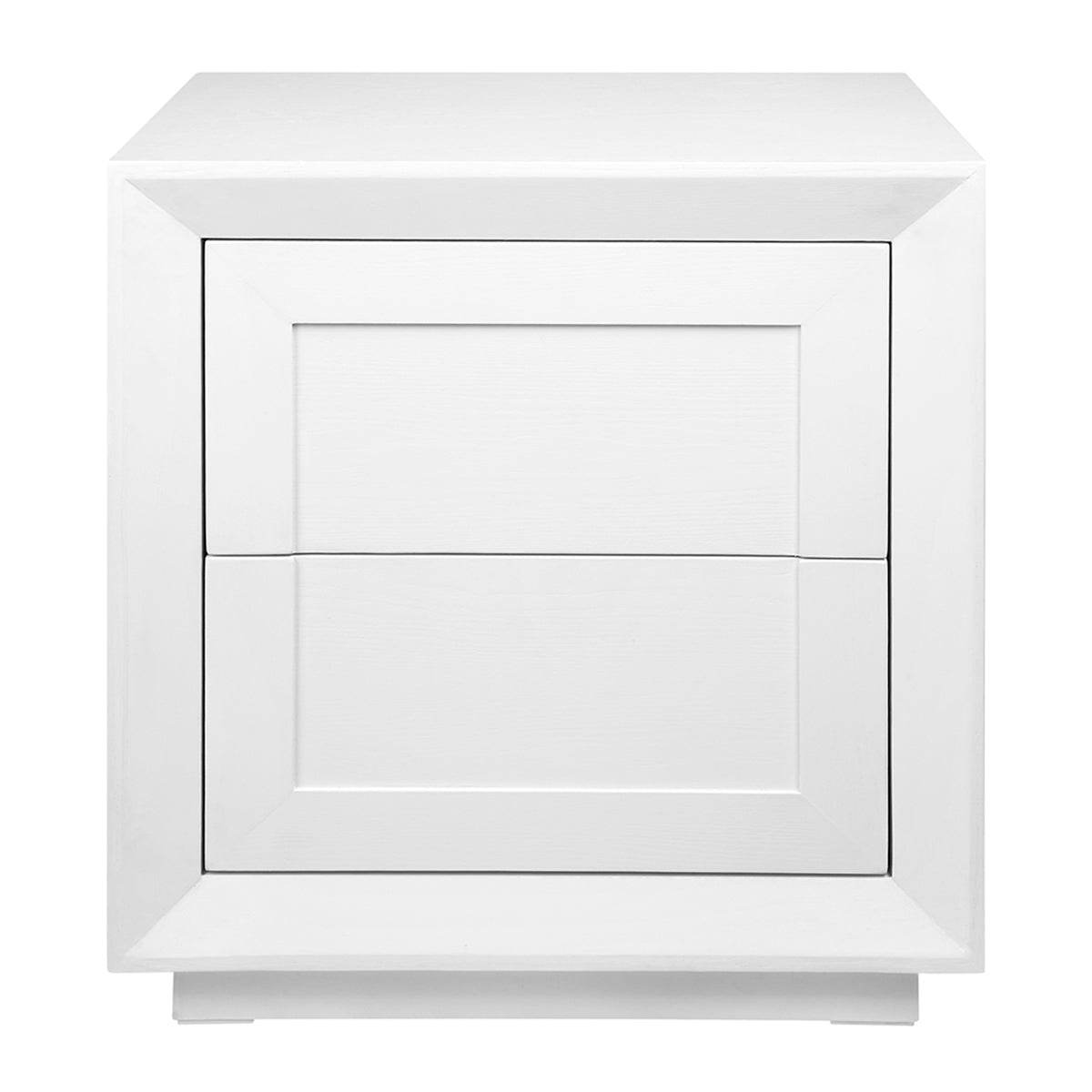 Baltimore | Oak 2 Drawer Bedside Table White - Mirra Interiors