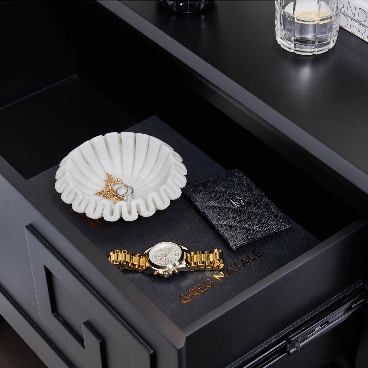 Aegean Key | Bedside Table Black - Mirra Interiors