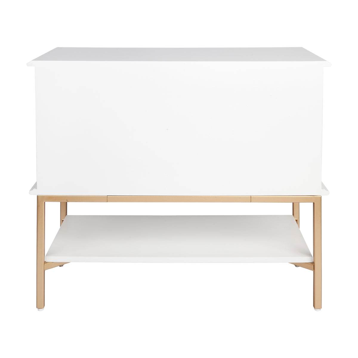 Addison | Ribbed Bedside Table White (Large) - Mirra Interiors