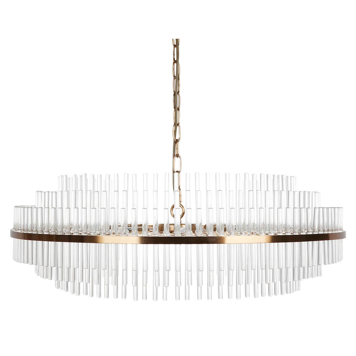 Lennon | Glass Rod Pendant Brass (Short) - Mirra Interiors