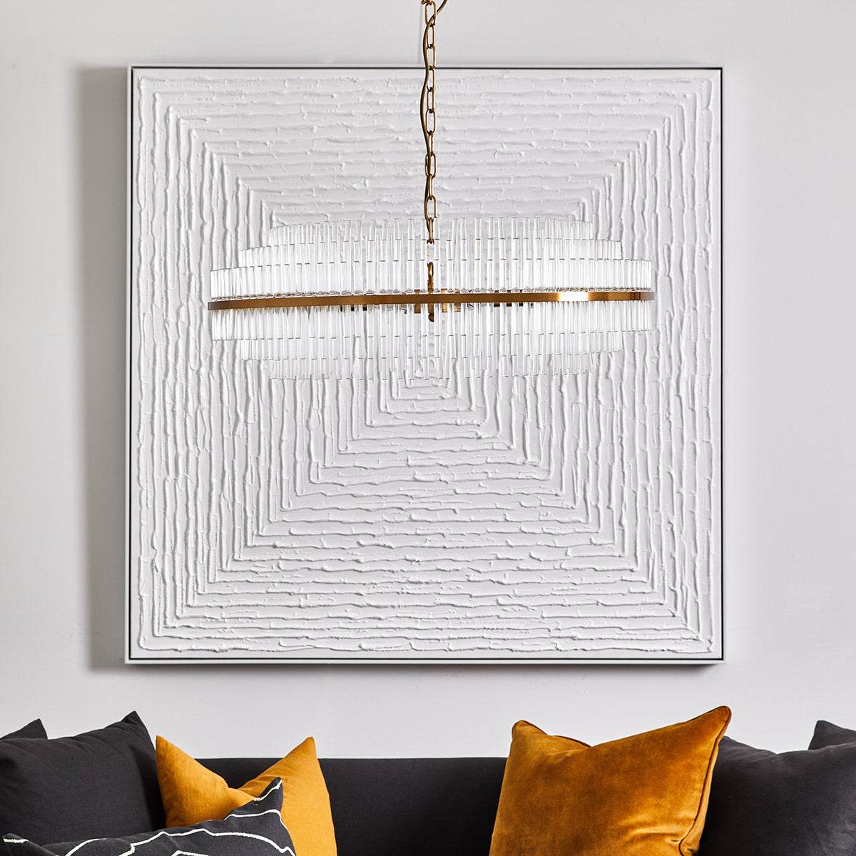 Lennon | Glass Rod Pendant Brass (Short) - Mirra Interiors