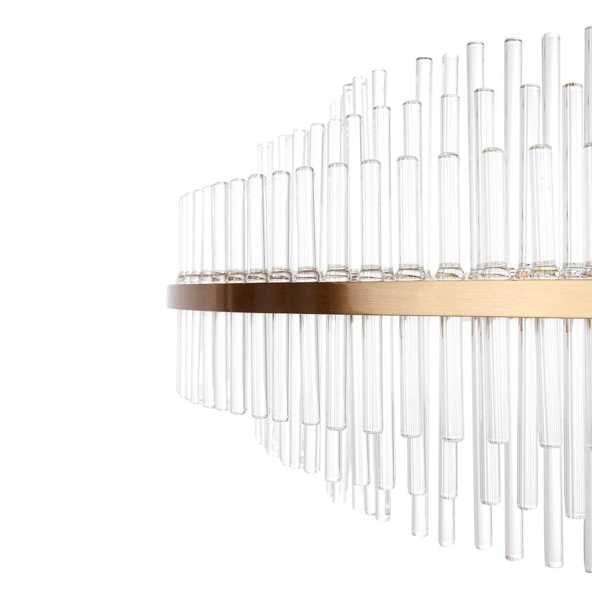 Lennon | Glass Rod Pendant Brass (Short) - Mirra Interiors