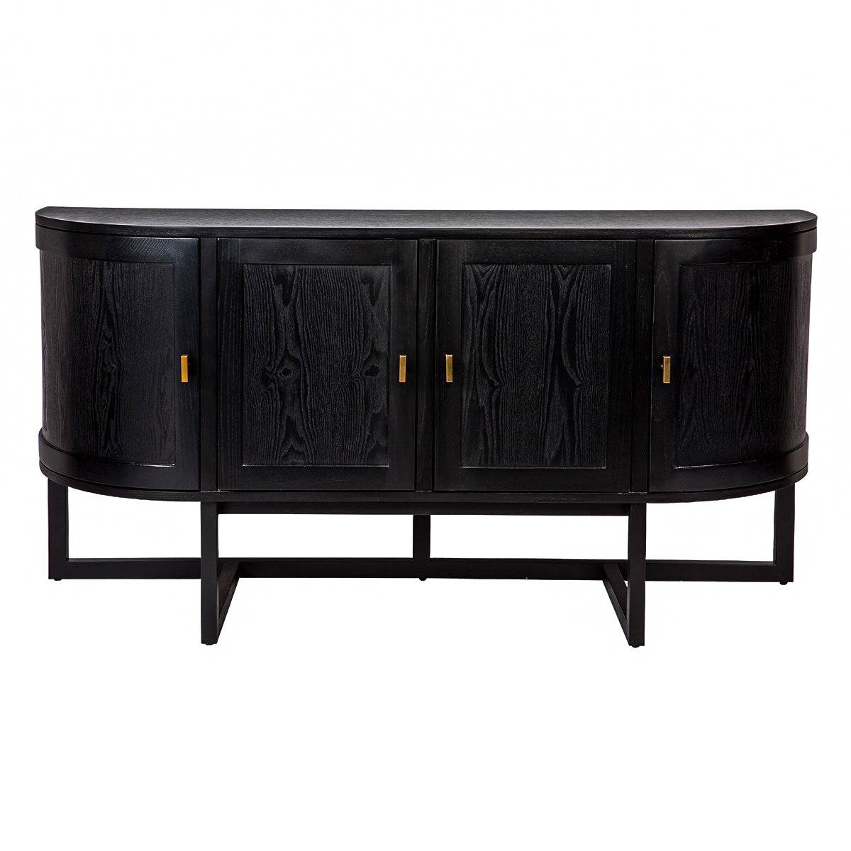 Trenton | 4 Door Curve Buffet Black - Mirra Interiors