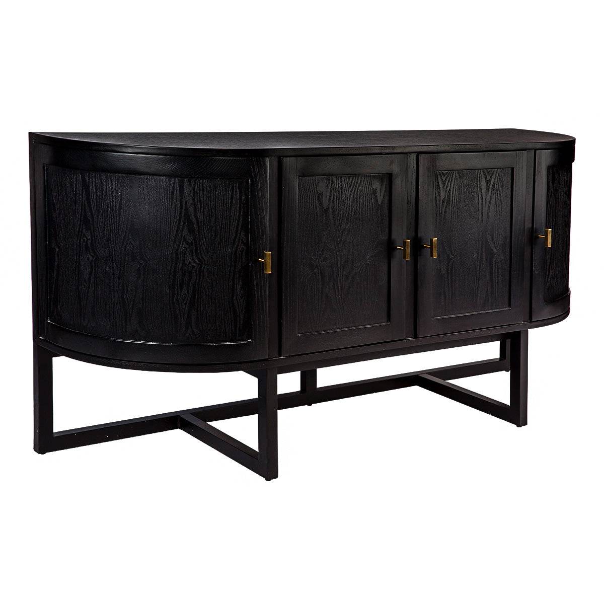 Trenton | 4 Door Curve Buffet Black - Mirra Interiors