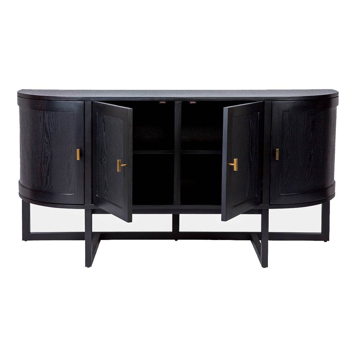 Trenton | 4 Door Curve Buffet Black - Mirra Interiors