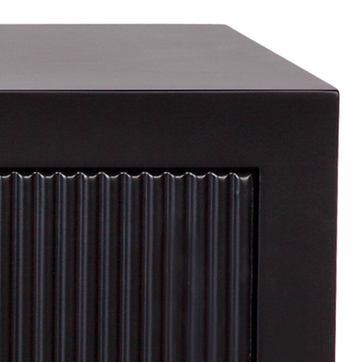 Adley | Fluted Bedside Table Black (Large) - Mirra Interiors