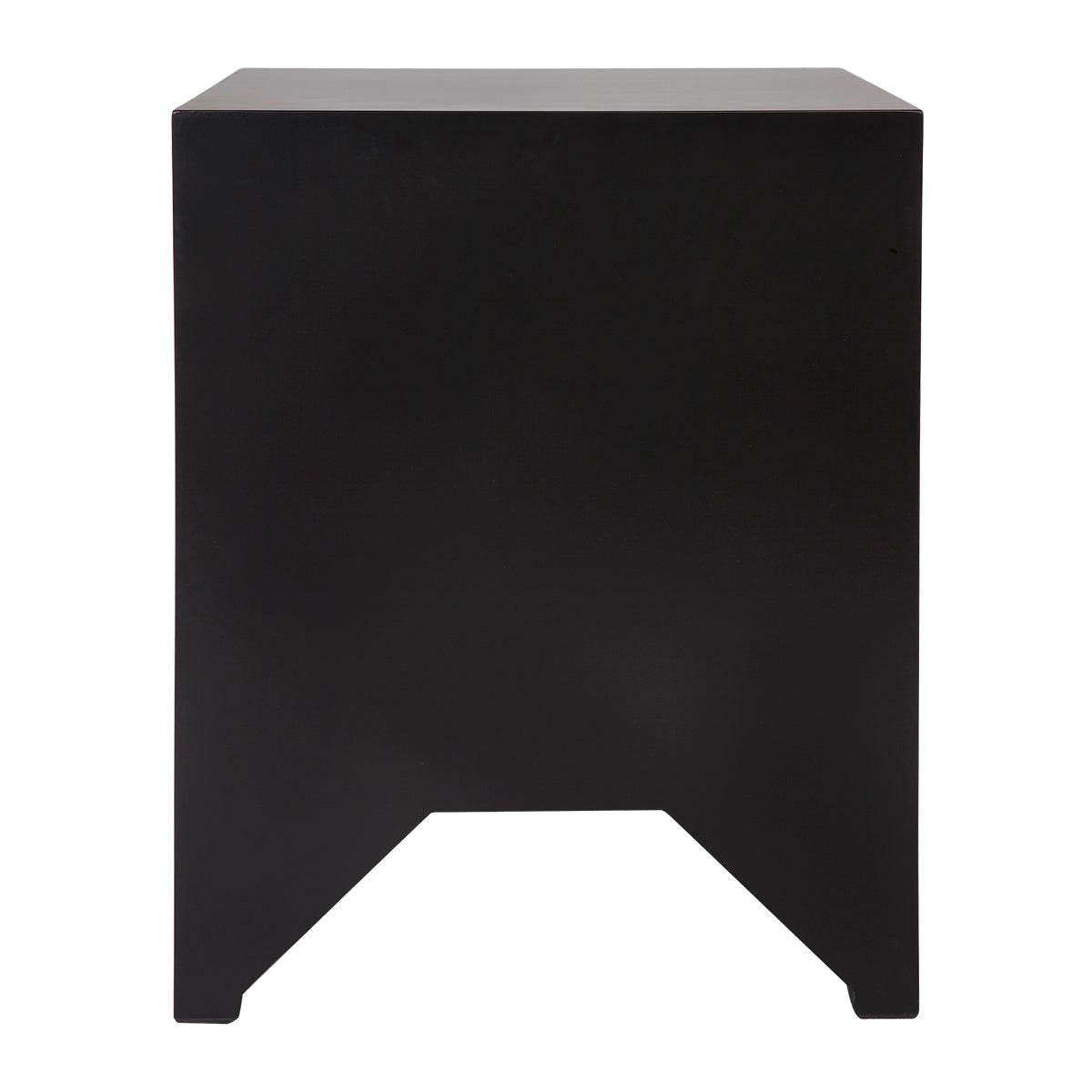 Adley | Fluted Bedside Table Black (Small) - Mirra Interiors