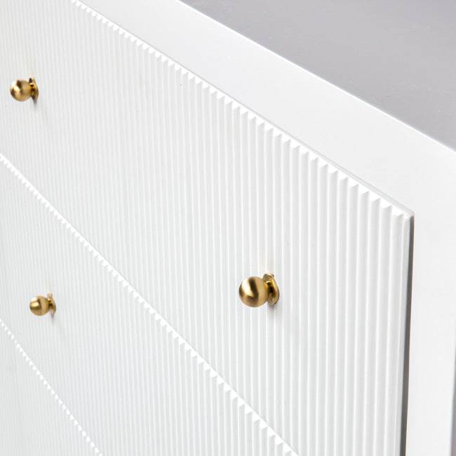 Adley | Fluted 6 Drawer Chest White - Mirra Interiors
