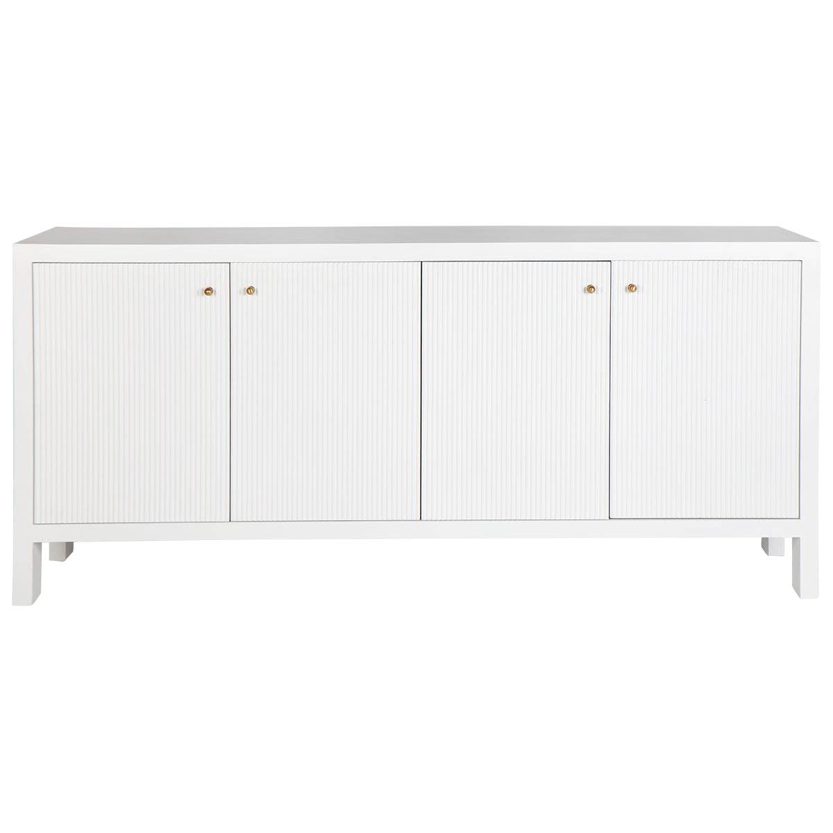 Adley | Fluted 4 Door Buffet White - Mirra Interiors