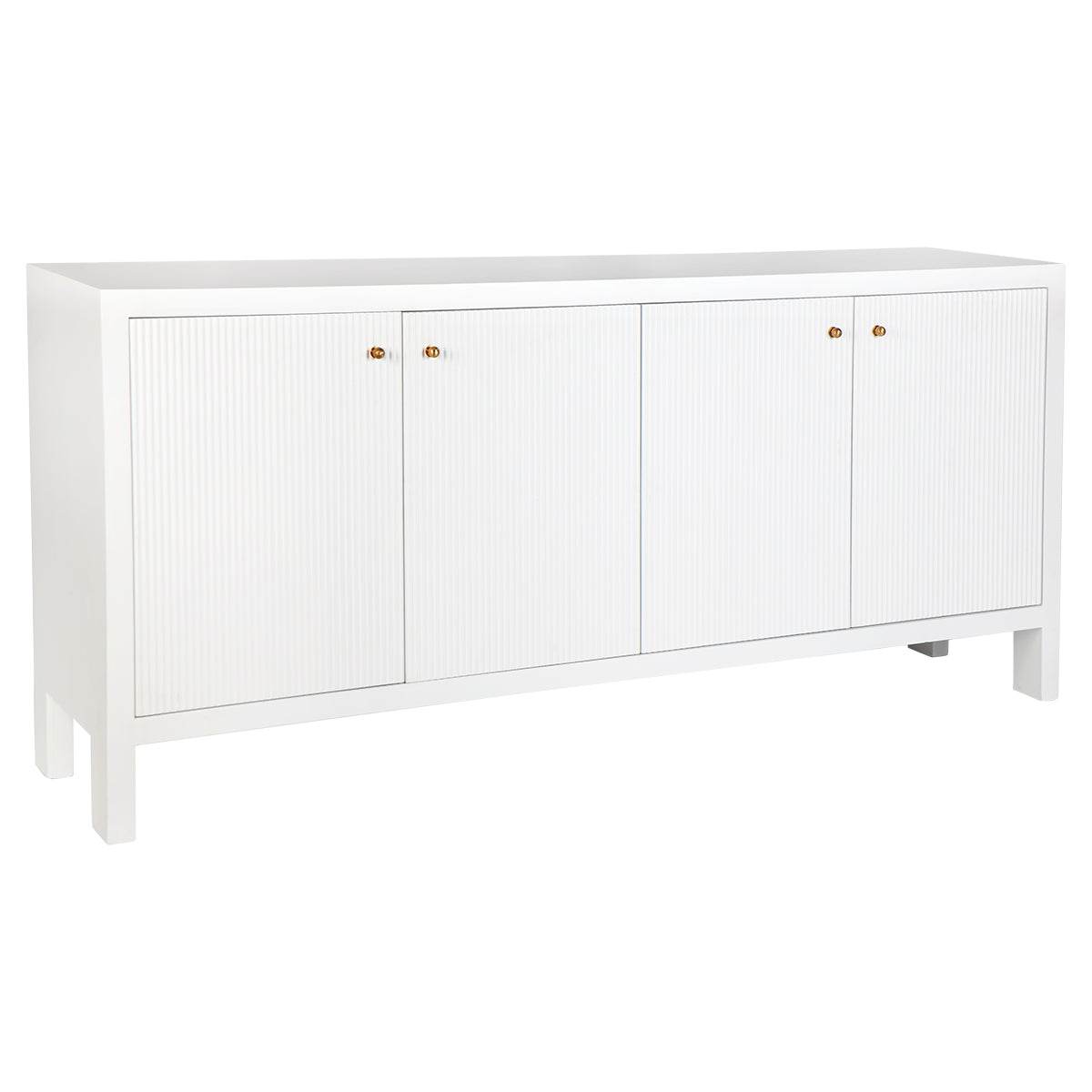 Adley | Fluted 4 Door Buffet White - Mirra Interiors