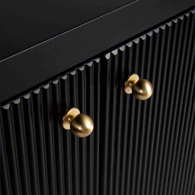Adley | Fluted 4 Door Buffet Black - Mirra Interiors