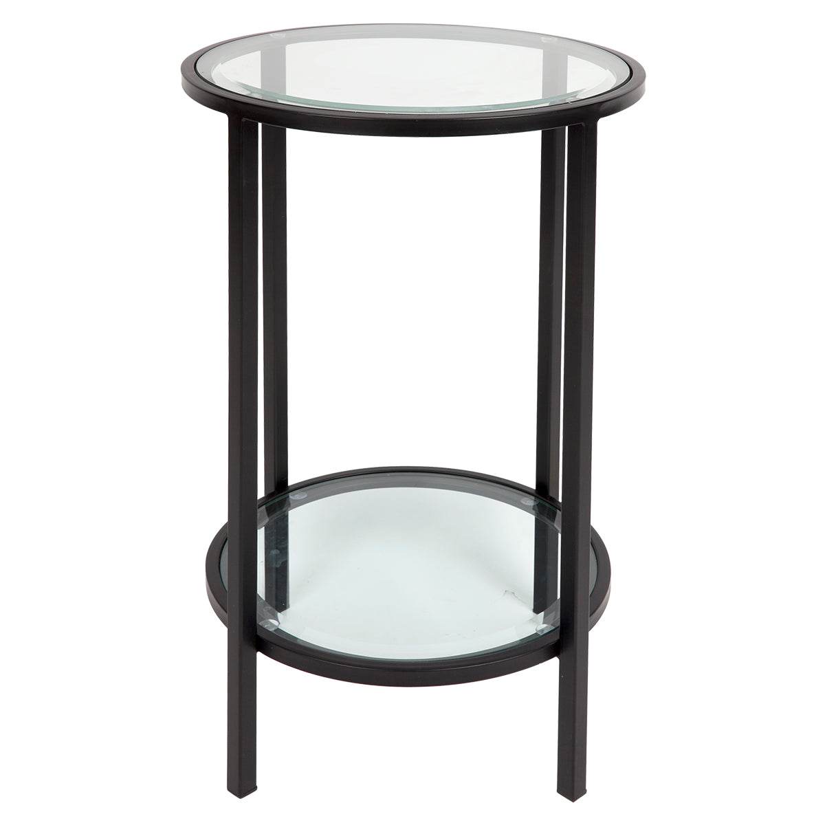 Cleo | Round Glass Side Table Black (Small) - Mirra Interiors