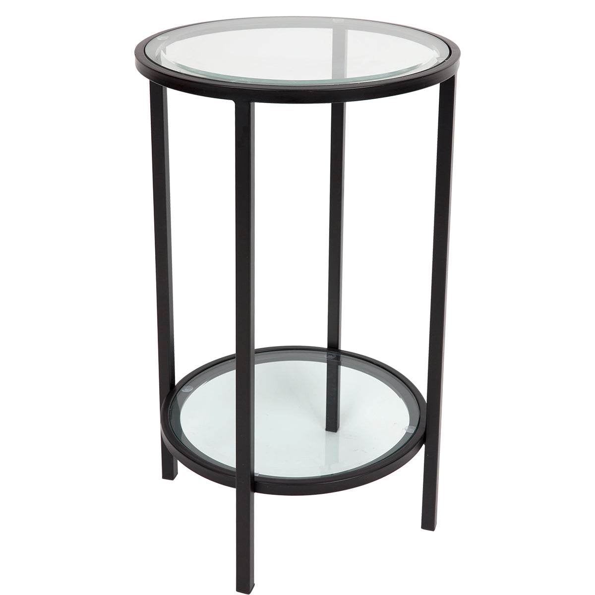 Cleo | Round Glass Side Table Black (Small) - Mirra Interiors