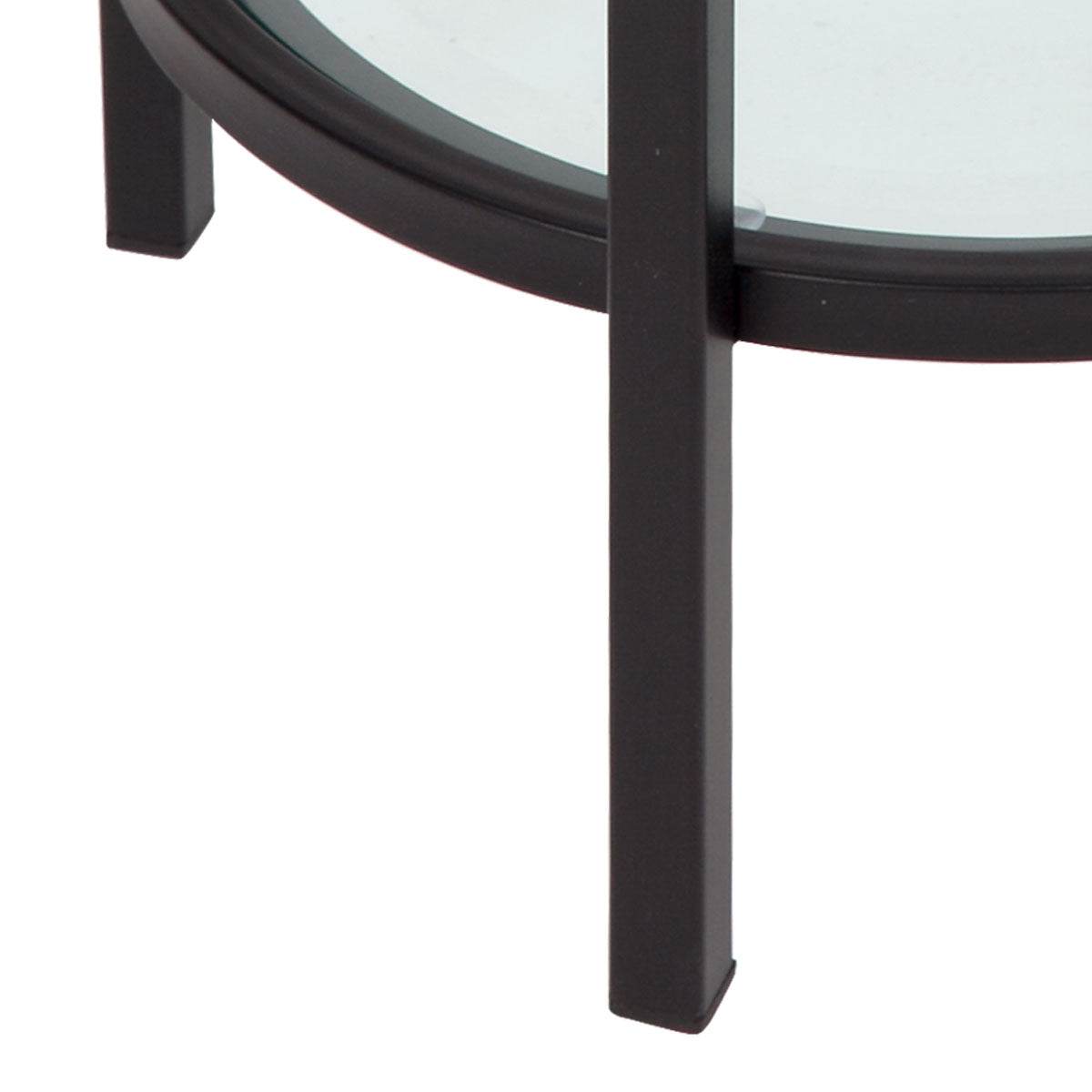 Cleo | Round Glass Side Table Black (Small) - Mirra Interiors