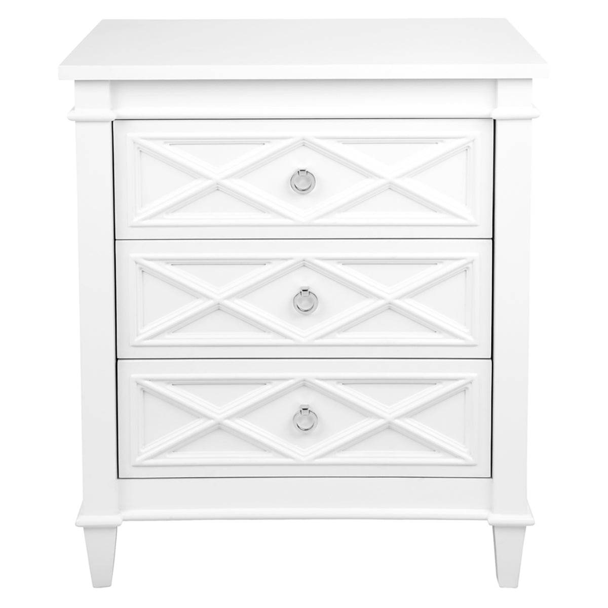 Hamden | Hamptons Bedside Table White (Large) - Mirra Interiors