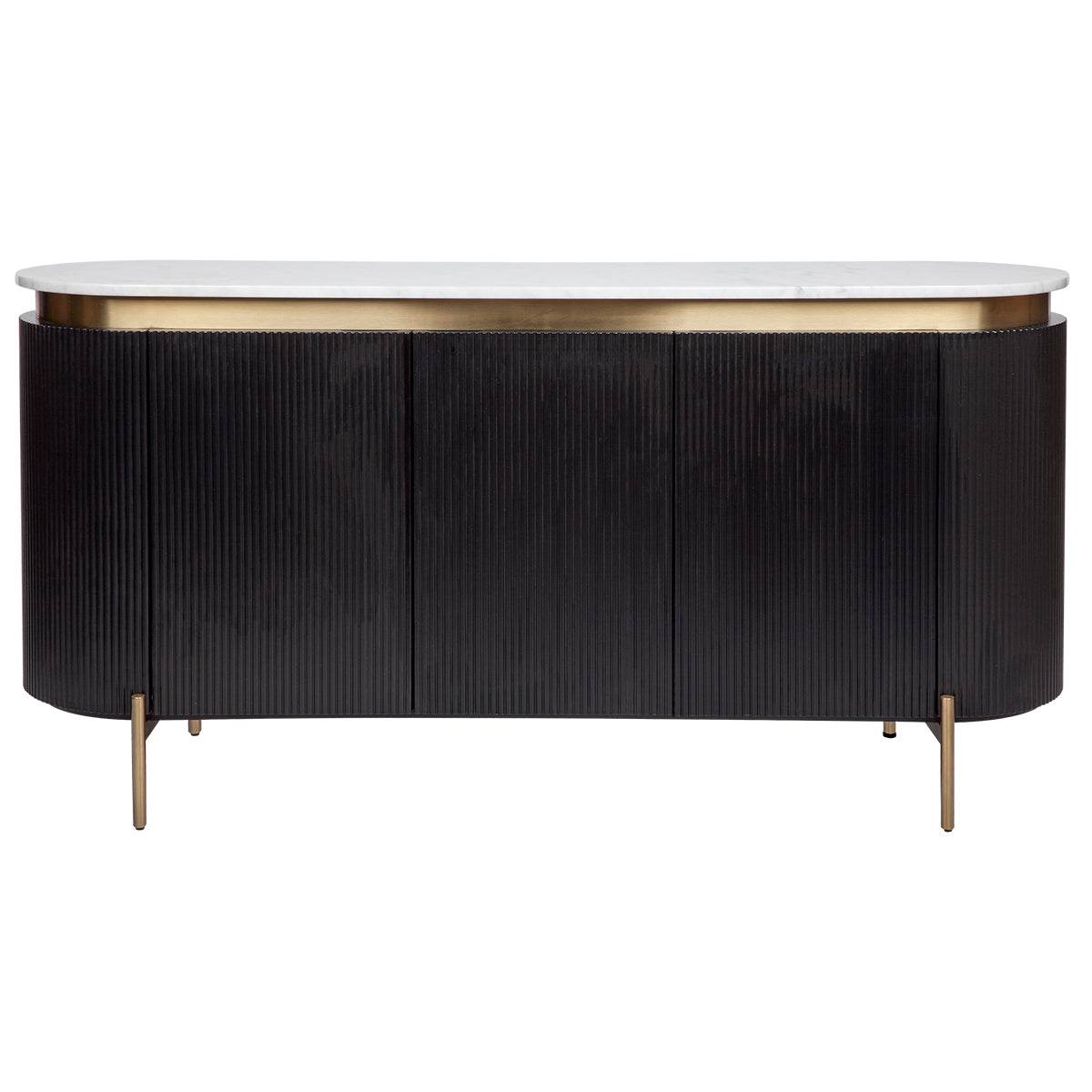 Dante | Marble Top Curve Buffet Black - Mirra Interiors