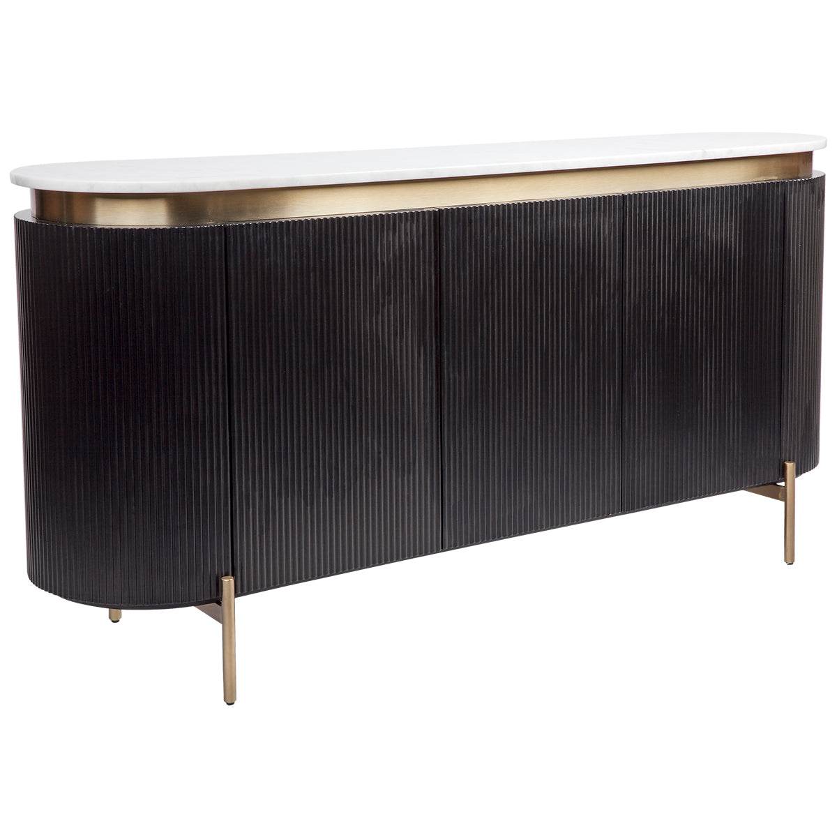 Dante | Marble Top Curve Buffet Black - Mirra Interiors