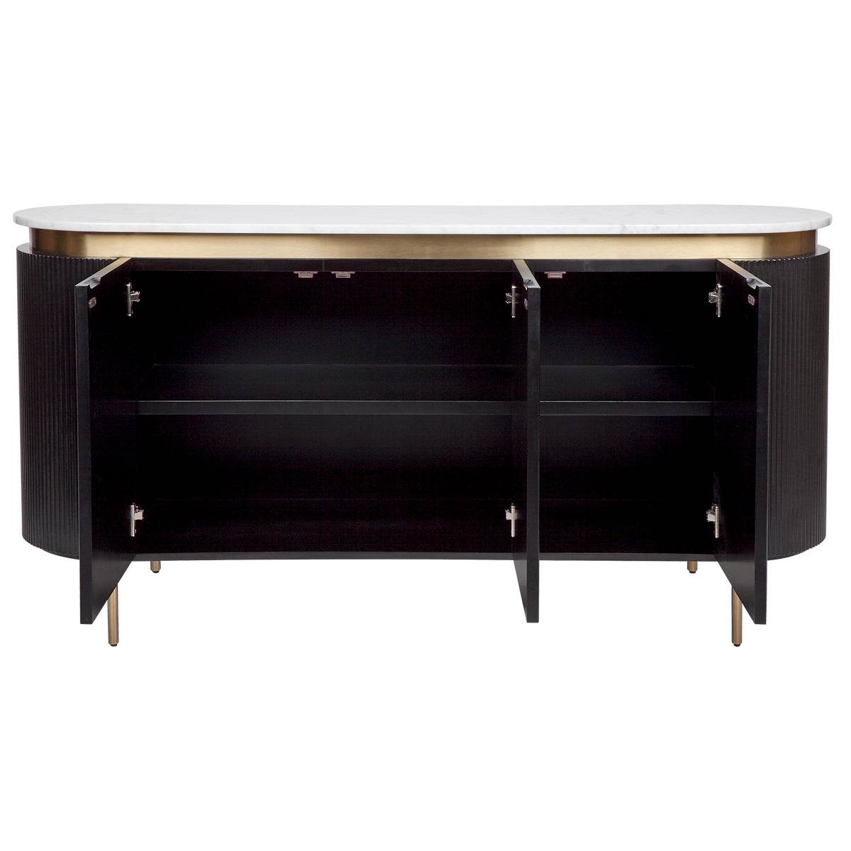 Dante | Marble Top Curve Buffet Black - Mirra Interiors