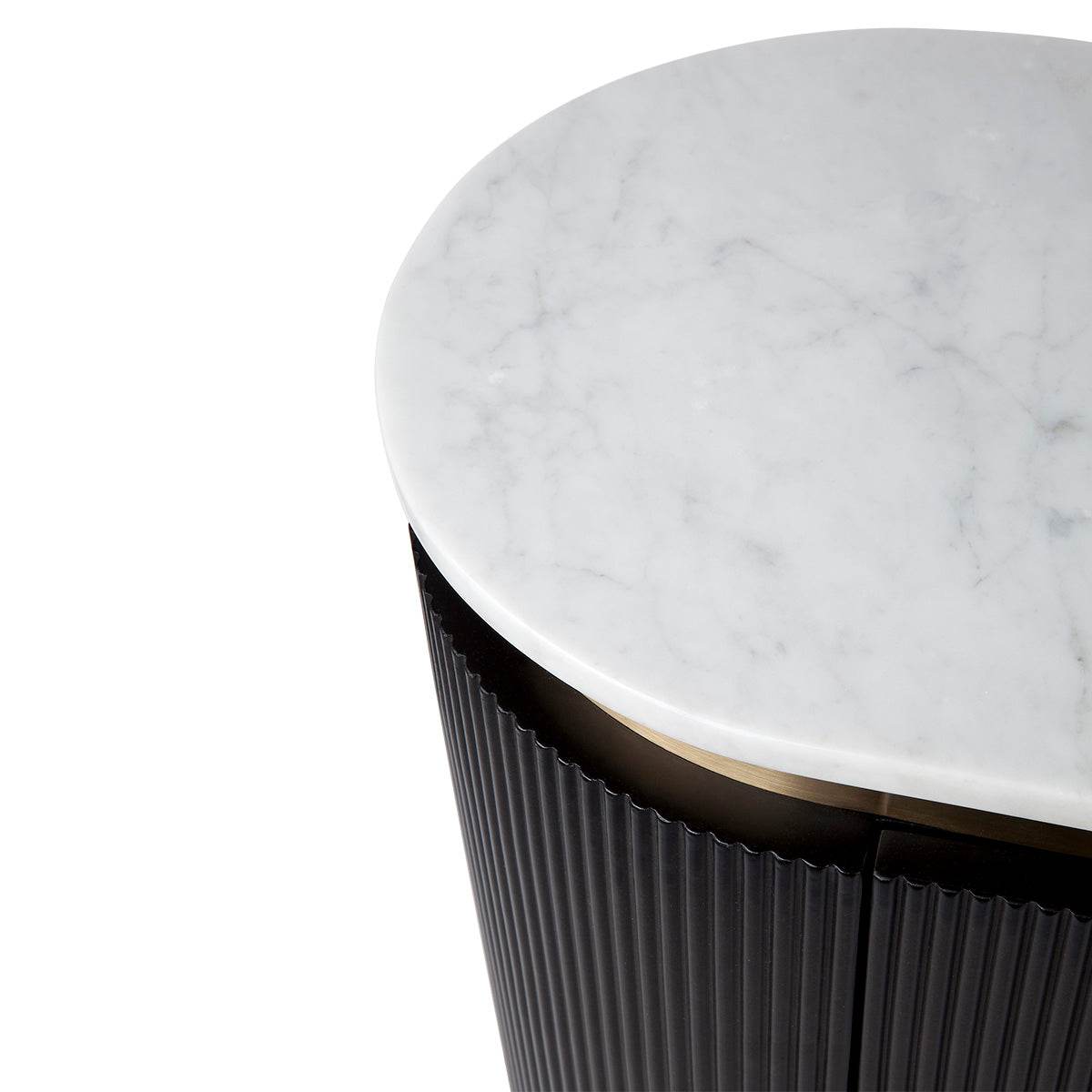 Dante | Marble Top Curve Buffet Black - Mirra Interiors