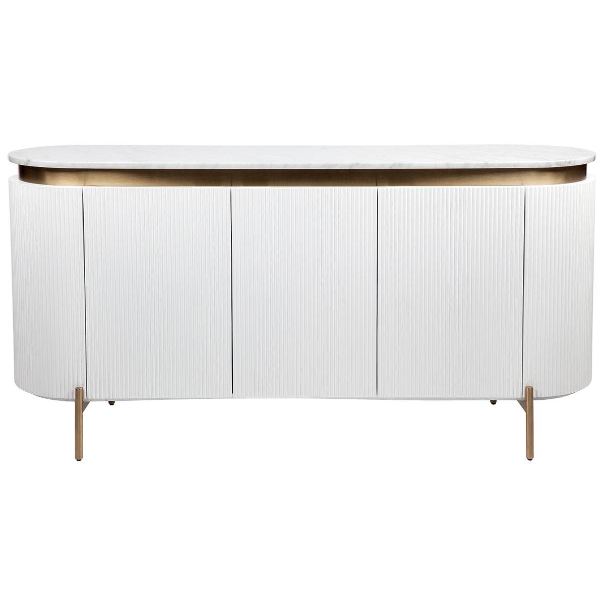 Dante | Marble Top Curve Buffet White - Mirra Interiors