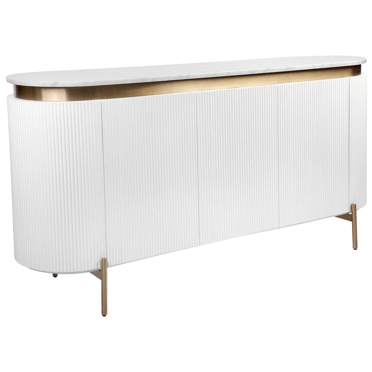 Dante | Marble Top Curve Buffet White - Mirra Interiors