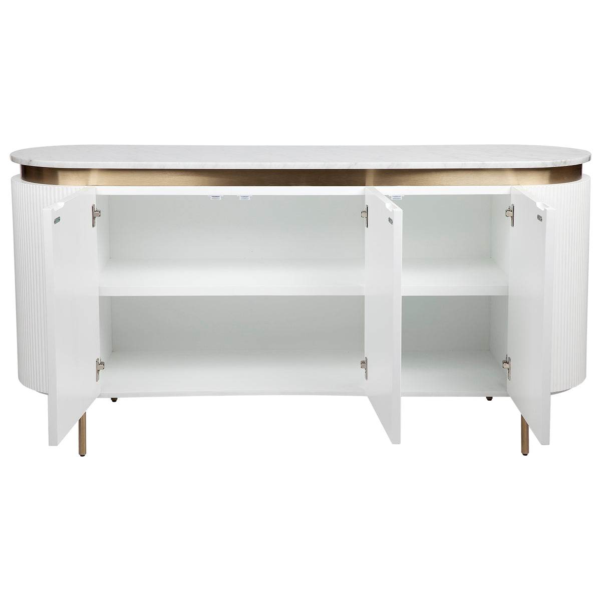 Dante | Marble Top Curve Buffet White - Mirra Interiors