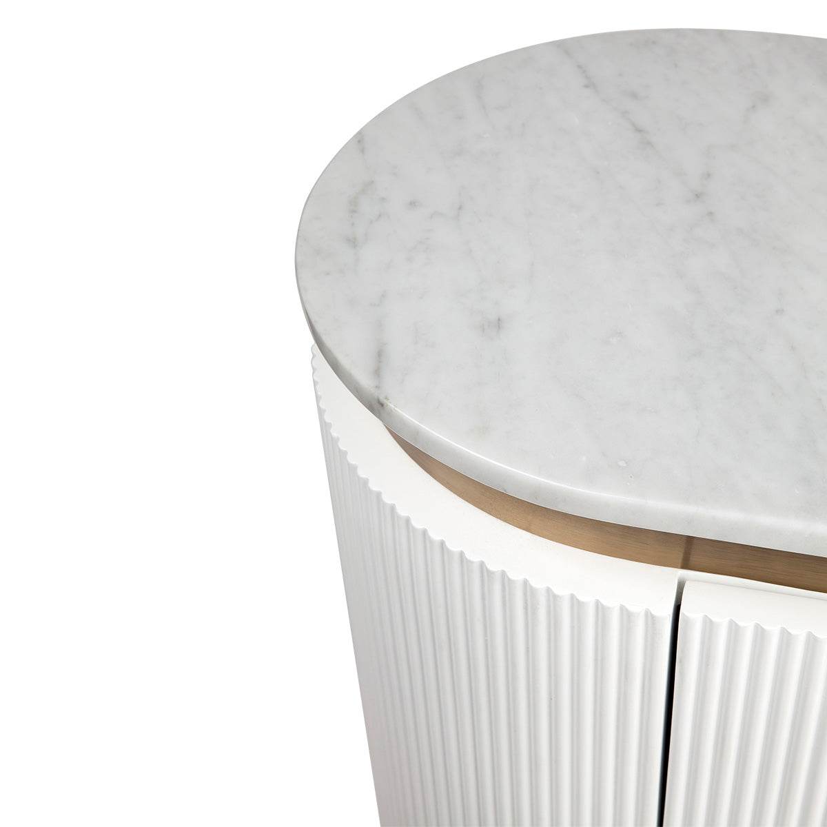 Dante | Marble Top Curve Buffet White - Mirra Interiors