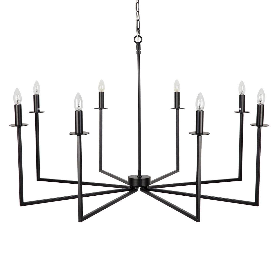 Colton | Minimalist Metal Chandelier Black - Mirra Interiors
